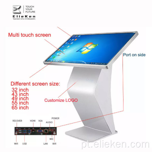 Quiosque de tela de toque interativo capacitivo de 27 polegadas LCD